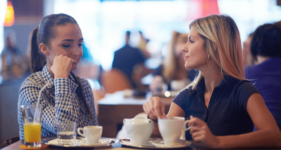 two women at a coffee shop