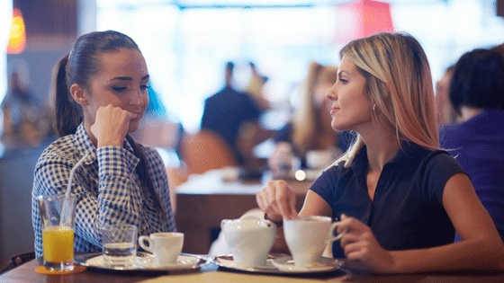 two women at a coffee shop